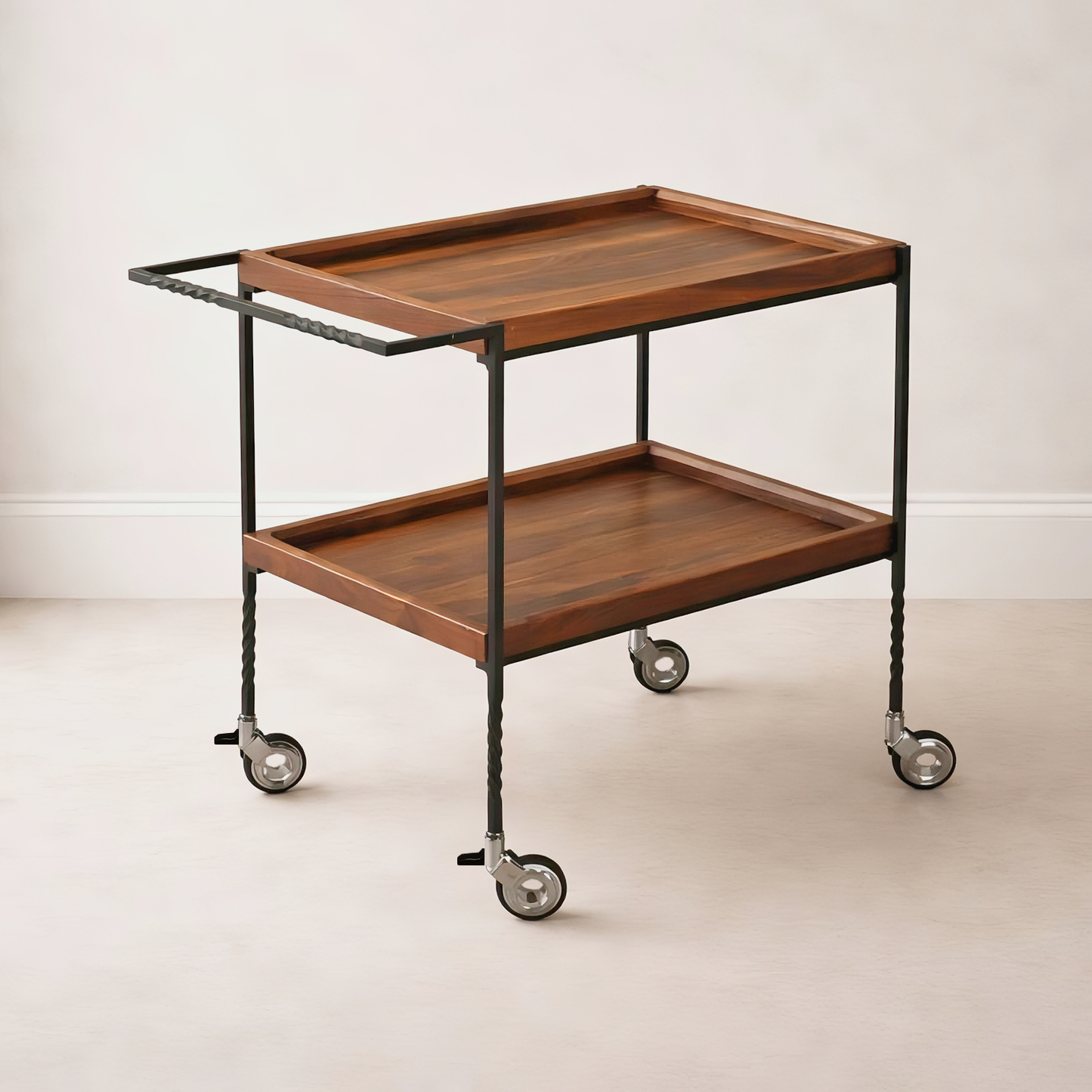 Two-Tier Rolling Bar Cart