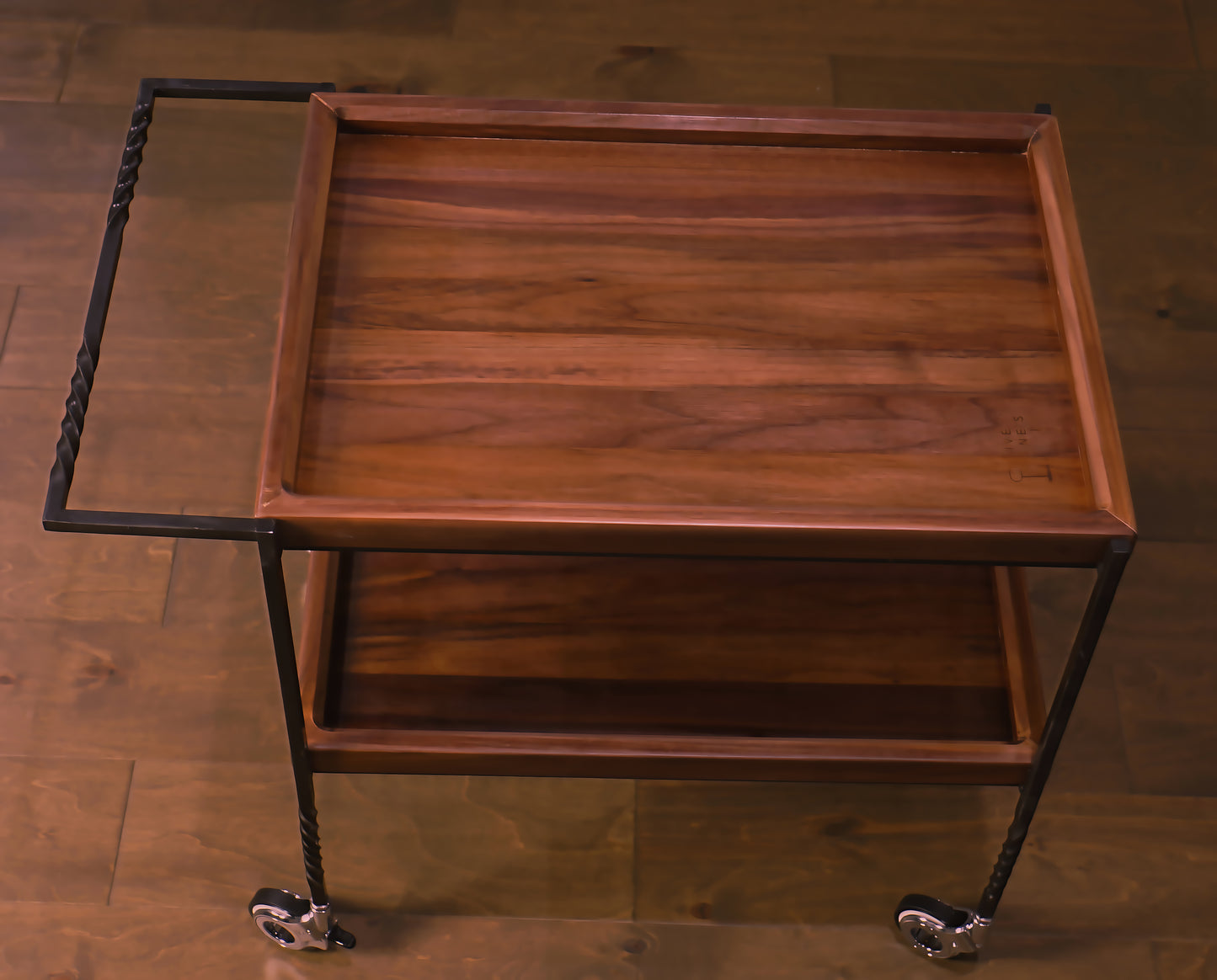 Two-Tier Rolling Bar Cart