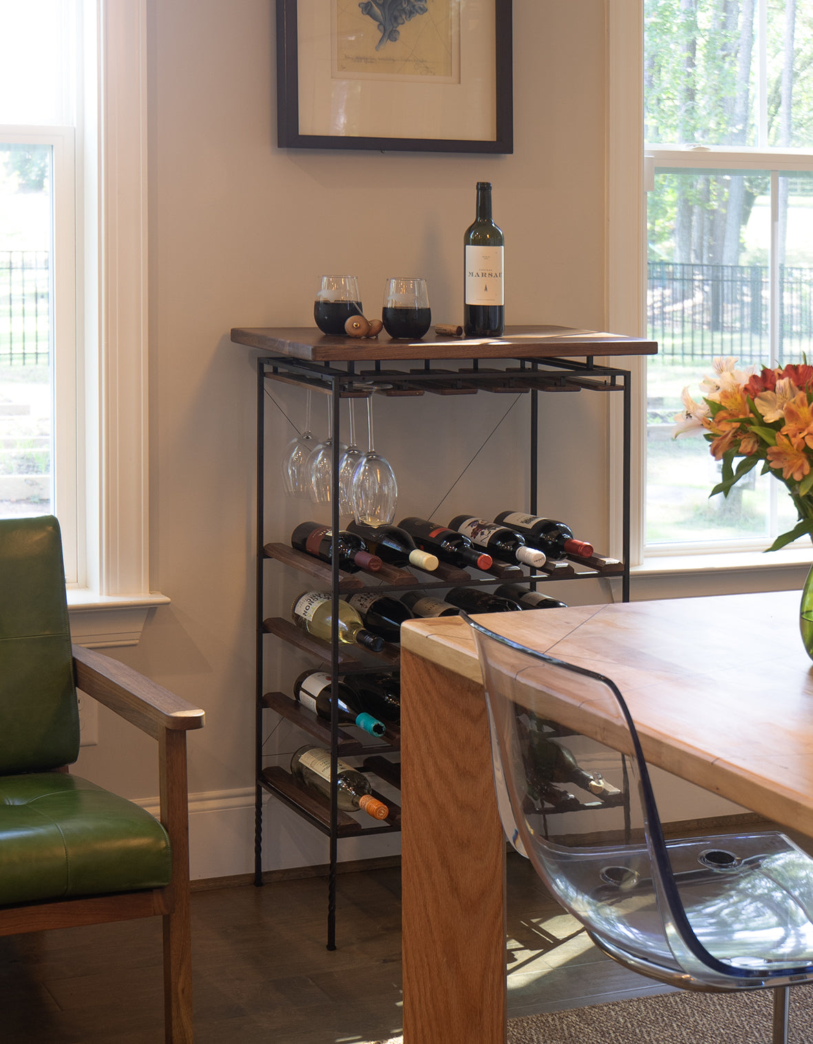 Solid Walnut Liquor Cabinet