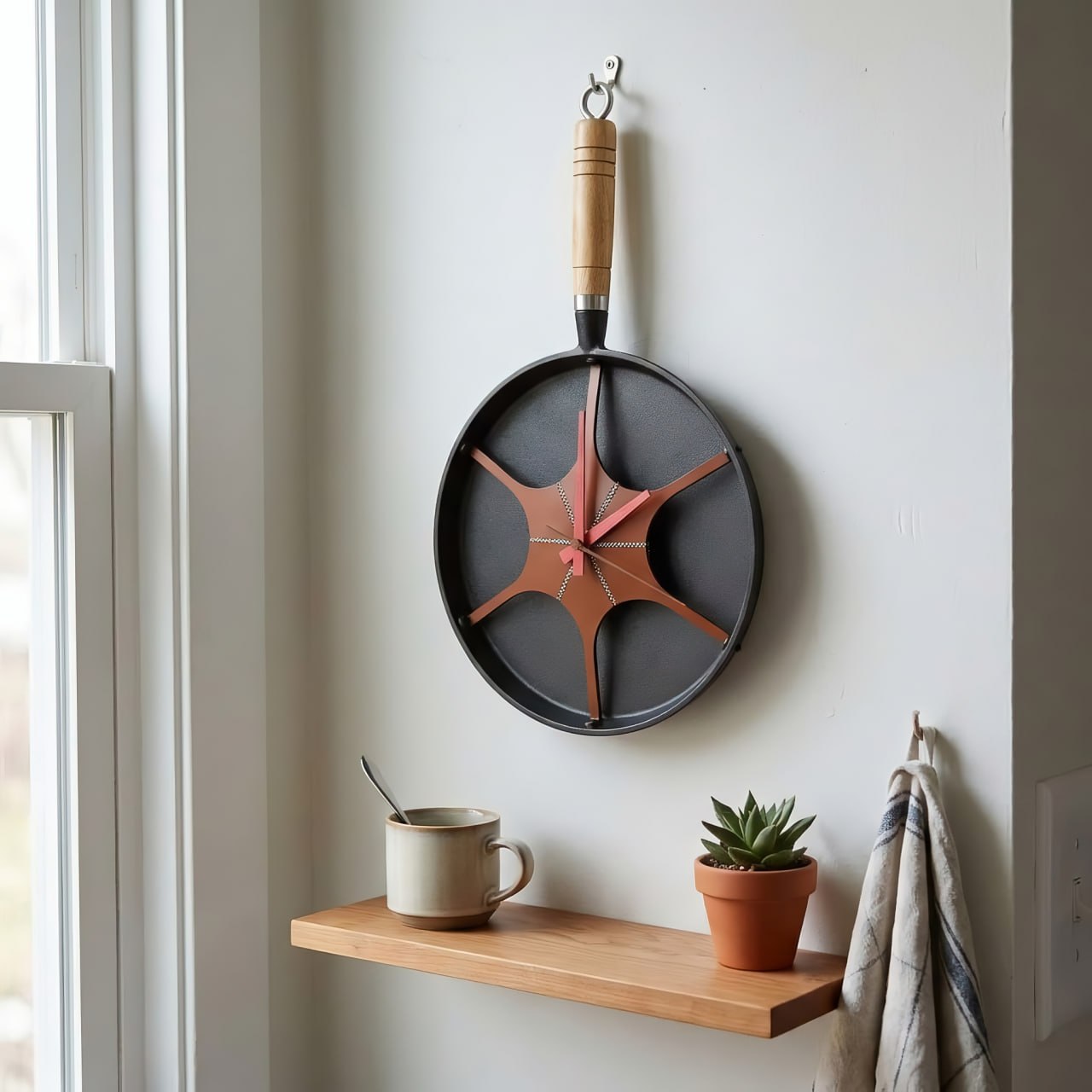 pan wall clock material and construction detail