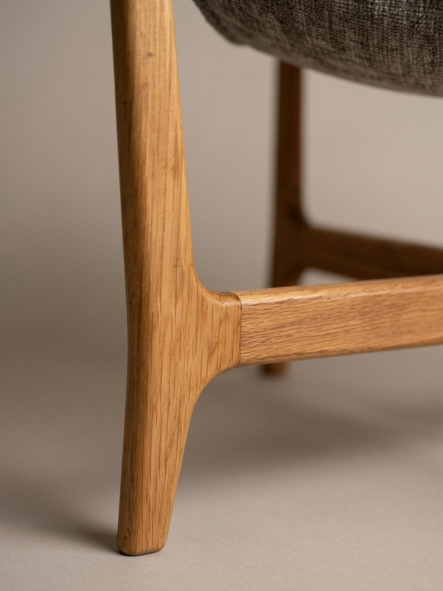 LORNE footstool leg and rail detail