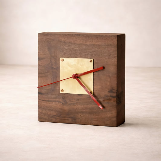 Solid Walnut Desk Clock